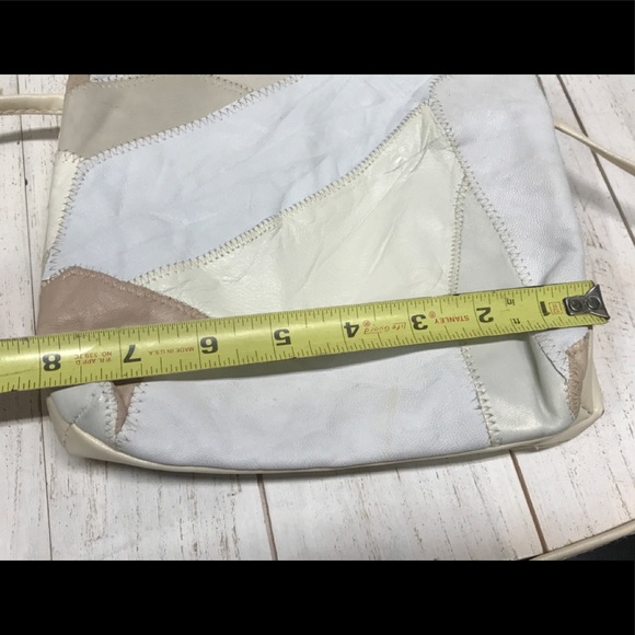 Crossbody Purse Leather Patchwork Material Multi Color Polyester Lining - Picture 5 of 9